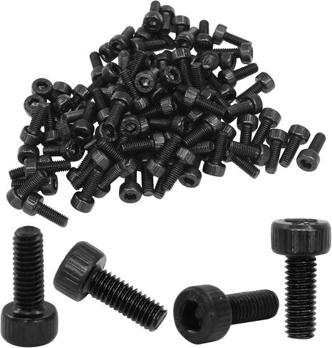 Waziaqoc 100PCS M3 x 8mm Thread Pitch, 12.9 Grade Alloy Steel Hex Socket Button Head Cap Screws Bolts Kit, Black Oxide Finish in Saudi Arabia