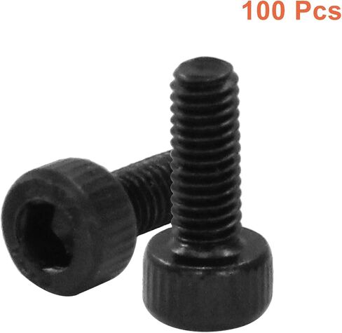 Waziaqoc 100PCS M3 x 8mm Thread Pitch, 12.9 Grade Alloy Steel Hex Socket Button Head Cap Screws Bolts Kit, Black Oxide Finish in Saudi Arabia