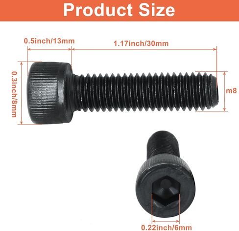 Waziaqoc 100pcs M3 x 8mm pitch ، 12.9 الصفوف سبيكة الصلب سداسي سداسي سد hex زر رأس البراغي مجموعة البراغي ، الانتهاء من أكسيد الأسود in Saudi Arabia
