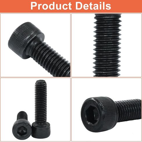 Waziaqoc 100pcs M3 x 8mm pitch ، 12.9 الصفوف سبيكة الصلب سداسي سداسي سد hex زر رأس البراغي مجموعة البراغي ، الانتهاء من أكسيد الأسود in Saudi Arabia