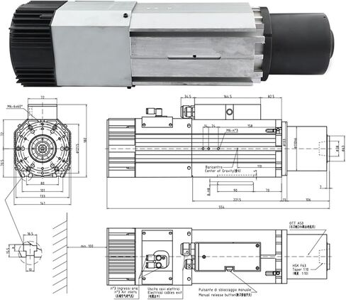 Automatic 12kw HSK63F air-cooled spindle 24000rpm 380V in Saudi Arabia