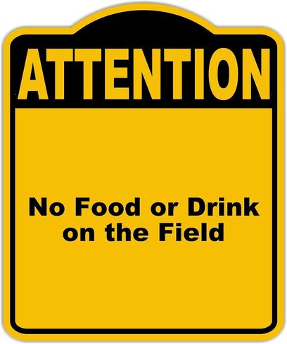 لا طعام أو مشروب في الحقل انتباه أصفر أسود مركب مركب 15 × 18 بوصة in Kuwait