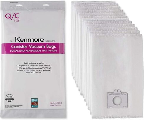 أكياس استبدال مكنسة كهربائية SoB Hepa للمكانس الكهربائية Kenmore - تناسب أكياس مكنسة Kenmore Q/C تناسب نماذج 53292 - حزمة من 6 أكياس ممتازة HEPA in Saudi Arabia