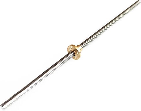 Metal Ball Screw nut 1pcs T8 Lead Screw Trapezoidal Rod Lead 1mm Length 100mm-1000mm with Copper Nuts(400mm) in Saudi Arabia