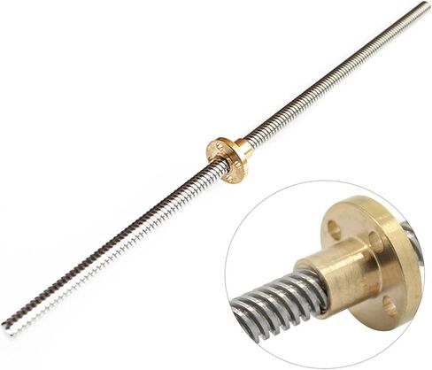 Metal Ball Screw nut 1pcs T8 Lead Screw Trapezoidal Rod Lead 1mm Length 100mm-1000mm with Copper Nuts(400mm) in Saudi Arabia
