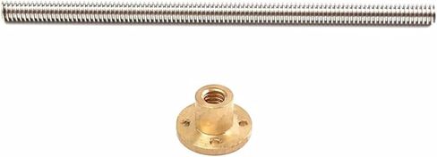 Metal Ball Screw nut 1pcs T8 Lead Screw Trapezoidal Rod Lead 1mm Length 100mm-1000mm with Copper Nuts(400mm) in Saudi Arabia