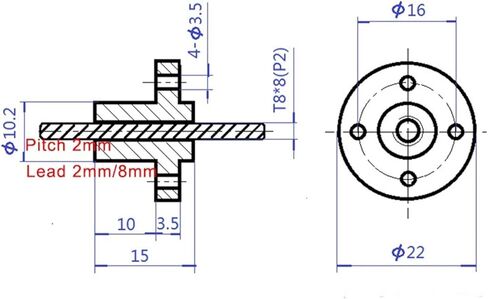 Metal Ball Screw nut 1pcs T8 Lead Screw Trapezoidal Rod Lead 1mm Length 100mm-1000mm with Copper Nuts(400mm) in Saudi Arabia