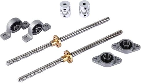 Metal Ball Screw nut 1Set 100mm-600mm CNC T8 Lead Screw 8mm +Brass Copper Nut + KFL08 Bearing Bracket +Flexible Coupling(350mm) in Saudi Arabia