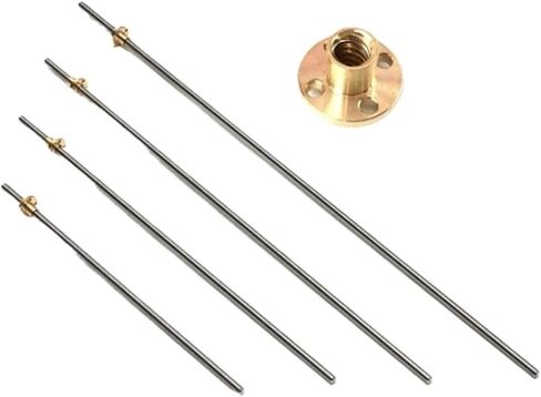 برغي الكرة المعدنية Nut T6 Lead Screw Pitch 2mm Lead 12mm OD6MM 100mm ~ 1000mm النحاس النحاس المصنوع الجوز (1000 مم) in Saudi Arabia