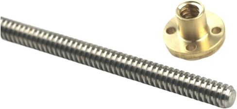 برغي الكرة المعدنية Nut T6 Lead Screw Pitch 2mm Lead 12mm OD6MM 100mm ~ 1000mm النحاس النحاس المصنوع الجوز (1000 مم) in Saudi Arabia