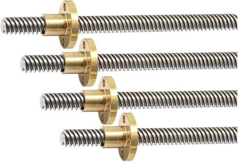 برغي الكرة المعدنية Nut T6 Lead Screw Pitch 2mm Lead 12mm OD6MM 100mm ~ 1000mm النحاس النحاس المصنوع الجوز (1000 مم) in Saudi Arabia