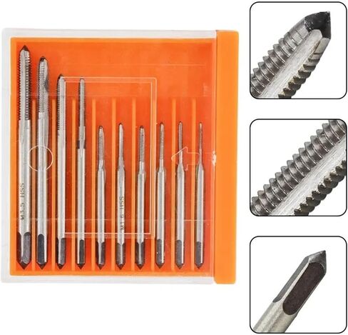MINI HSS Metric Screw Thread Thouse M1-M3.5 مستقيمة جهاز الحفر المليء بالفلوت (10pcs M1-M3.5 مجموعة) in Saudi Arabia