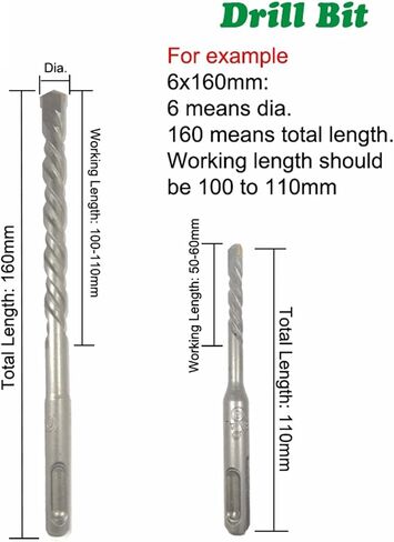 5Pcs 4mm 5mm 6mm Electric Drill Bits Set 160mm Concrete Wall Brick Block Masonry Hole Saw Drilling 015(4x160mm 5pcs) in Saudi Arabia
