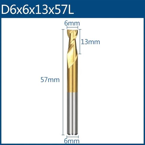 2 Flute HSS Spiral لأداة الألمنيوم المعدنية 1PCS (6x6x18x57l) in Saudi Arabia