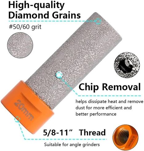 M14 Thread Diamond Finger Bits Enlarge Grinding Holes Dia 6/10/12/15/20/25/30mm Tile Stone Countertop Diamond Bits 1Pcs(50x25x65x15) in Saudi Arabia