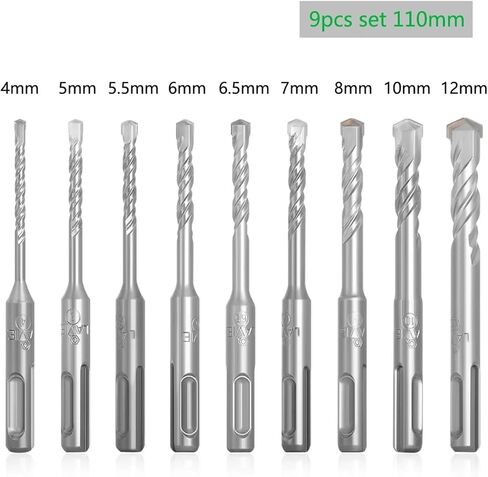 9Pcs Drill Bits Set 110mm Concrete Wall Brick Block Masonry Hole Saw Drilling 4mm 5mm 6mm 017 in Saudi Arabia