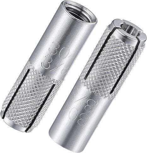Premium 304 Stainless Steel Knurled Drop-in Anchor, 1/4"-20 X 1 – Heavy Duty, Corrosion Resistant Expansion Anchor for Concrete and Masonry Applications in Kuwait