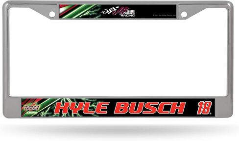 Rico Industries NASCAR KYLE BUSCH 12 "X 6" Silver Chrome Frame 12 "× 6" إطار كروم - سيارة/شاحنة/سيارات الدفع الرباعي ملحق السيارات in Saudi Arabia
