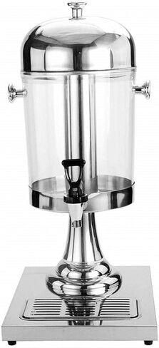 Beer Drinks Dispenser Stainless Steel Faucet Single And Double Head Juice Machine Buffet Orange Juice Cold Drink Bucket Home Bar Cask Ale Dispenser(Silver,8L) in Saudi Arabia