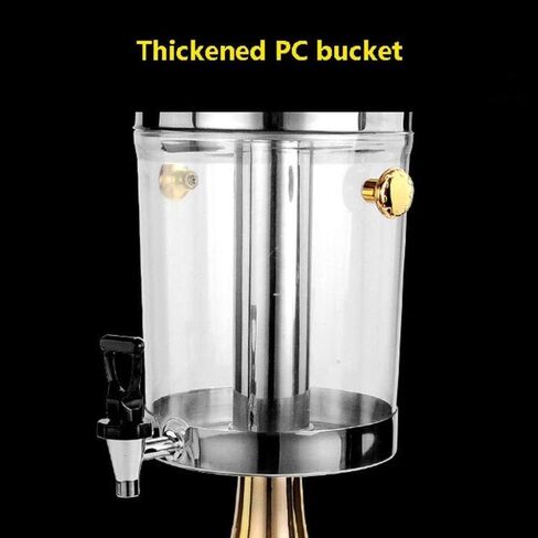 Beer Drinks Dispenser Stainless Steel Faucet Single And Double Head Juice Machine Buffet Orange Juice Cold Drink Bucket Home Bar Cask Ale Dispenser(Silver,8L) in Saudi Arabia