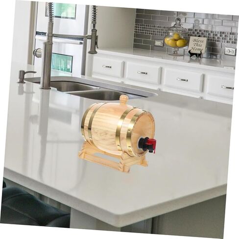LIFKOME 1set Wood Wine Barrel Dispenser for Storing Beer Brandy Whiskey and Wine Vintage Style Capacity for Home Bars and Parties in Saudi Arabia