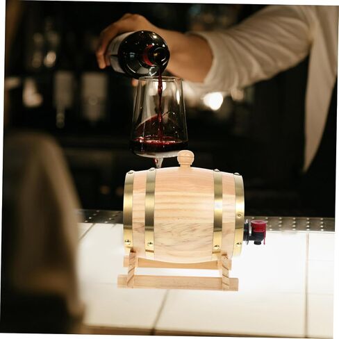 LIFKOME 1set Wood Wine Barrel Dispenser for Storing Beer Brandy Whiskey and Wine Vintage Style Capacity for Home Bars and Parties in Saudi Arabia