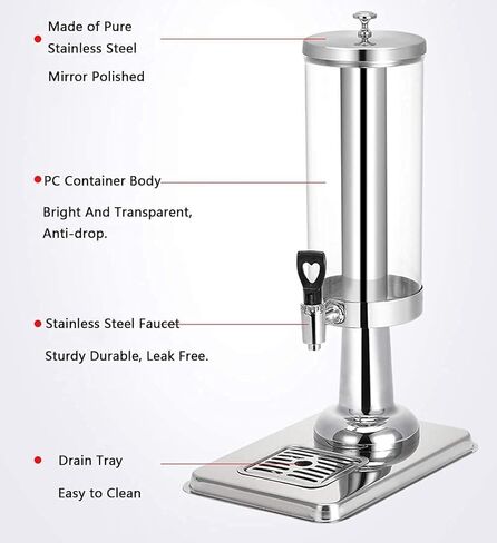 Beer Drinks Dispenser 3L Chilled Beverage Dispenser With PC Container Can For Hot And Cold Drinks (silver) Home Bar Cask Ale Dispenser in Saudi Arabia