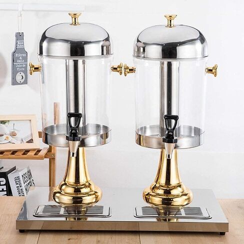 موزع البيرة البيرة Tist Beer Dispenser ، موزع مشروبات دلو البيرة ، موزع المشروبات الباردة والساخنة ، 2 موزعات مشروبات من الفولاذ المقاوم للصدأ مقاوم للمشروبات المنزل (Silver) in Saudi Arabia