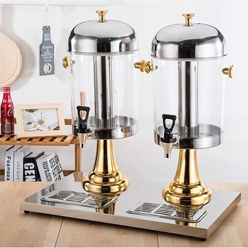 موزع البيرة البيرة Tist Beer Dispenser ، موزع مشروبات دلو البيرة ، موزع المشروبات الباردة والساخنة ، 2 موزعات مشروبات من الفولاذ المقاوم للصدأ مقاوم للمشروبات المنزل (Silver) in Saudi Arabia