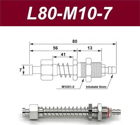 Vacuum Suction Cup Base 7mm Hardware Manipulator Fixture Tail Air Inlet 1Pcs(L80-M10-7) in Kuwait