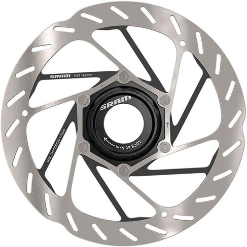 SRAM HS2 Disc Brake Rotor - 180mm, Center Lock, Rounded, Silver/Black in Saudi Arabia
