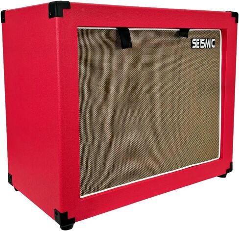 Seismic Audio - 1x12 Guitar Speaker CAB Empty - 7 Ply Birch - 12" Speakerless Cabinet - Red Tolex - Wheat Cloth Grill - Front or Rear Loading Options in Saudi Arabia