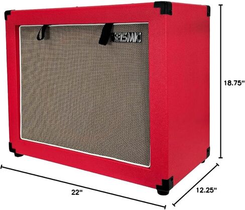 Seismic Audio - 1x12 Guitar Speaker CAB Empty - 7 Ply Birch - 12" Speakerless Cabinet - Red Tolex - Wheat Cloth Grill - Front or Rear Loading Options in Saudi Arabia