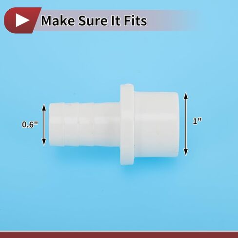 خرطوم البلاستيك Barb Fitting 1 "× 5/8" Barb od مباشرة من خلال موصل الأنابيب الأبيض 5 أجزاء in Saudi Arabia