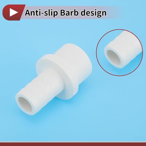 خرطوم البلاستيك Barb Fitting 1 "× 5/8" Barb od مباشرة من خلال موصل الأنابيب الأبيض 5 أجزاء in Saudi Arabia