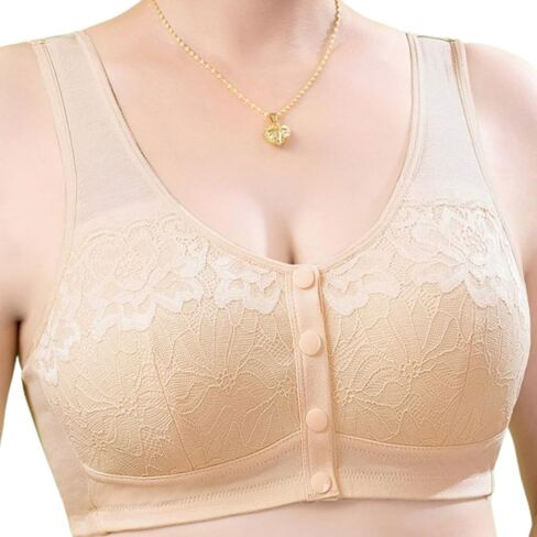 Jenna Chic Bras للنساء الأكبر سنا ، حمالة صدرية بوري - زر أمامي مريح تشكيل لاسلكي ، حمالات الأزرار الأمامية in Saudi Arabia