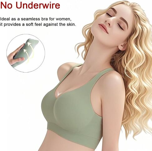 Smooth Wireless Bras for Women No Underwire Comfort Seamless Supportive Bra Push Up Full Coverage Sport Everyday Bra in Kuwait
