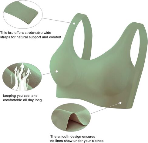 Smooth Wireless Bras for Women No Underwire Comfort Seamless Supportive Bra Push Up Full Coverage Sport Everyday Bra in Kuwait