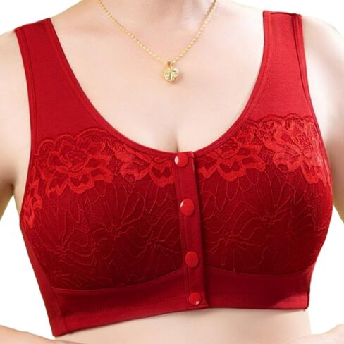 Jenna Chic Bras for Older Women, Posy Bra - Comfortable Front Button Wireless Shaping, Front Button Bras in Kuwait