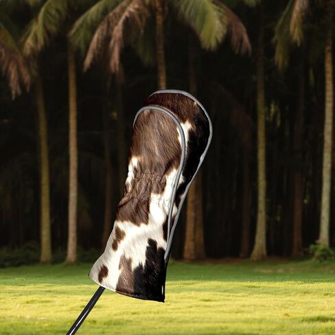 Golf Club Covers Pink Checkered Driver Headcover, Leather Golf Club Head Covers for Driver Fairway Woods Waterproof Golf Headcovers with Anti-Scratch Lining for Men Women in Saudi Arabia