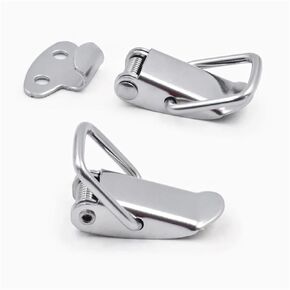 Three Kinds of Materials Duck-Mouth Buckle Toggle Clip Vintage Mini Lock Chest Box Gift Suitcase Case Toggle Hasp Latch 1Pcs(5pcs-201 Steel) in Saudi Arabia