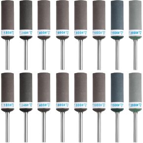 16pcs براميل الصنفرة مع 1/8 "(3 مم) شانك ، 180/240/400/600/800/1000/1500/2000 حفر صقل أجهزة التثين in Saudi Arabia