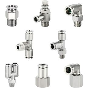 10pcs/lot 304 Fullish Steel Fitting PCF pl sl plf pd pb px pnumatic pipe connector 1/8 1/4 3/8 1/2 m5 bspt Quick Release (8-04 ، psl) in Kuwait