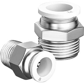 تركيبات الدفع البيضاء الهوائية توصيل 3/8 "OD X 1/4" NPT Air Push Connect Tools Pneumatic Hose Modtings (حزمة من 10) in Kuwait