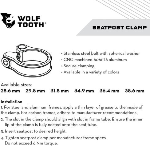 الذئب الأسنان Seatpost Clamp 31.8mm الأشعة فوق البنفسجية الأرجواني in Kuwait