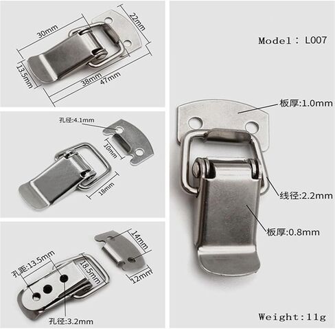 فولاذ مقاوم للصدأ زنبرك الينابيع Hasp Latch 007 الأداة مربع قفل الحديد مربع خشب الصيد حزام دبك الصندوق الصناعي حقيبة الأريكة in Saudi Arabia