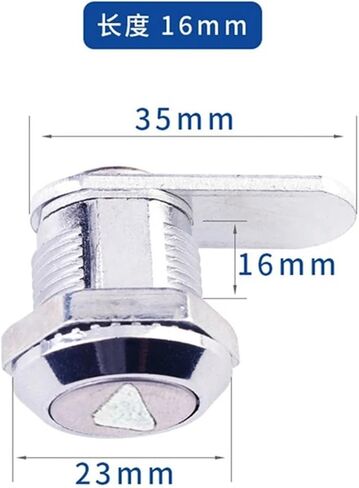 Zinc Alloy Triangle Lock File Cabinet Industrial Equipment Distribution Box Trash Can Tongue Cam Lock Furniture Drawer Locks 1Pcs(16mm-a Set-Zinc) in Saudi Arabia