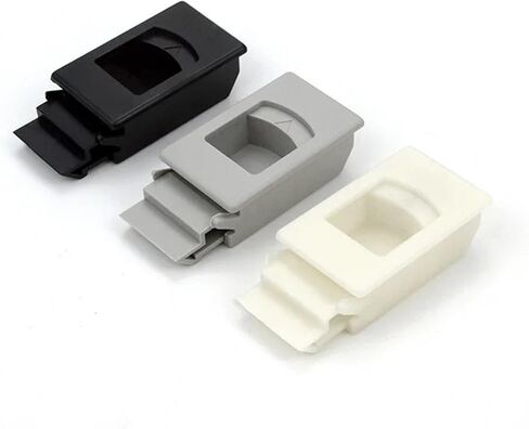 DK725 Plastic Plane Sliding Lock Quick Installation Side Door Latch Cabinet Box Latch 7Pcs(7pcs-Gray-Plastic) in Saudi Arabia