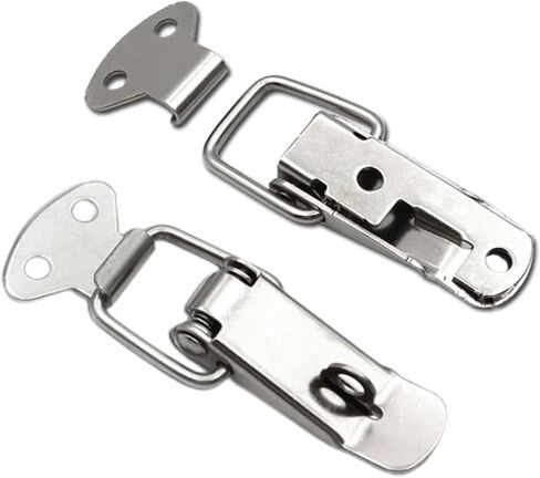 Toggle Hasp Latch Stainless Steel Iron Flat Beak Drawer Latch Lock Box Wooden Case Fixed Clasp Thickened Buckle Lock 106 1Pcs(Iron) in Saudi Arabia