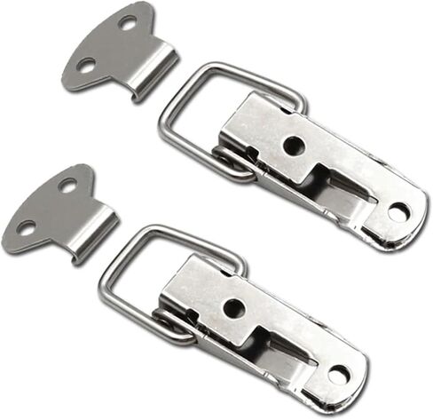 Toggle Hasp Latch Stainless Steel Iron Flat Beak Drawer Latch Lock Box Wooden Case Fixed Clasp Thickened Buckle Lock 106 1Pcs(Iron) in Saudi Arabia